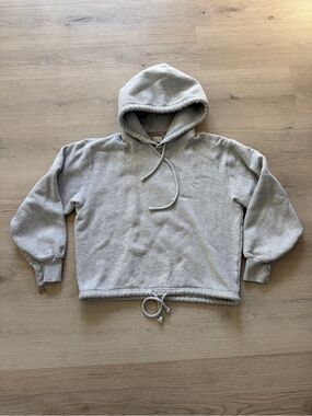 Aritzia Tna Cozy Fleece Boyfriend Drawcord Hoodie Heather Gray Women’s XS